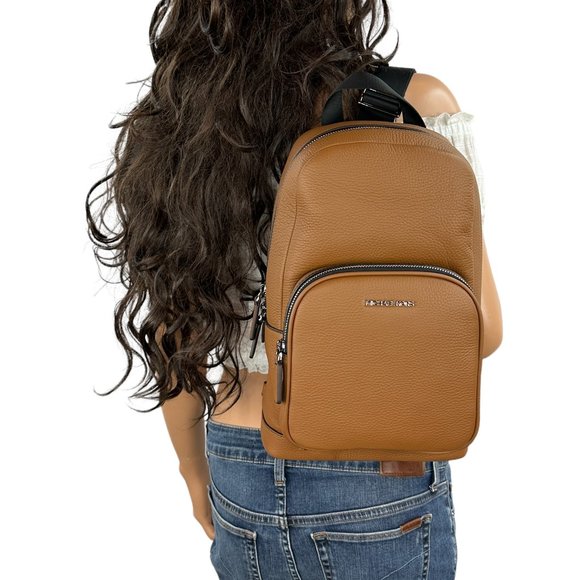 Michael Kors Cooper Sling Pack Backpack Brown - Picture 1 of 11